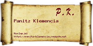 Panitz Klemencia névjegykártya